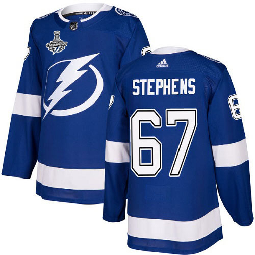 Adidas Tampa Bay Lightning 67 Mitchell Stephens Blue Home Authentic Youth 2020 Stanley Cup Champions Stitched NHL Jersey